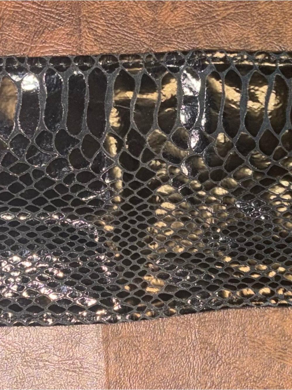 Steve Madden Black Croc-Embossed Belt